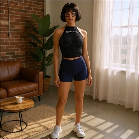 Viral Sensation Black Mesh Halter Top w/ “Babygirl” Graphic by Poster Grl – M - Picture 4 of 6